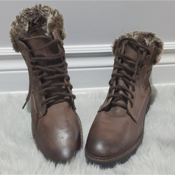Rare Ultratex Banff Trail Soft Leather Lace up Hiking Boots with Fur lining - Picture 3 of 16